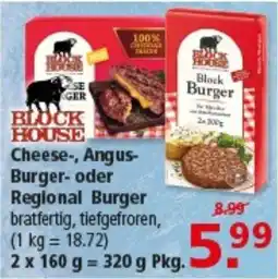 Multi Markt Block House Cheese-, Angus- oder Regional Burger Angebot