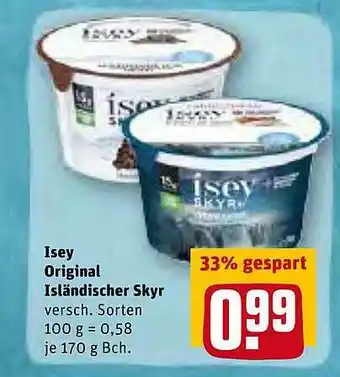 REWE Isey Original Isländischer Skyr Angebot