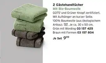 Tchibo 2 Gästehandtücher Angebot