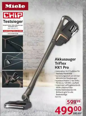 Selgros Akkusauger Triflex Hx1 Pro Miele Angebot