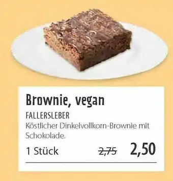 Superbiomarkt Brownie, Vegan Angebot