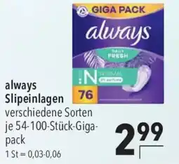 CITTI Markt always Slipeinlagen Angebot