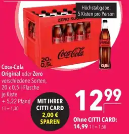 CITTI Markt Coca-Cola Original oder Zero Angebot