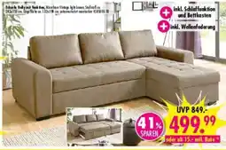Möbel Boss Ecksofa Holly mit Funktion, Microfaser Vintage, light brown Angebot