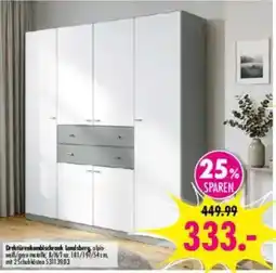 Möbel Boss Drehtürenkombischrank landsberg, o. blau/ grau/ weiß Angebot