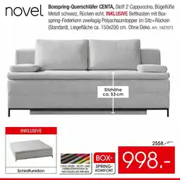 Zurbrüggen Novel Boxspring-Querschläfer CENTA Angebot