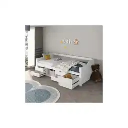 Netto Marken-Discount HOME DELUXE Kinderbett COSMOS mit Schubladen und Matratze - 90 x 200 cm Weiß Angebot