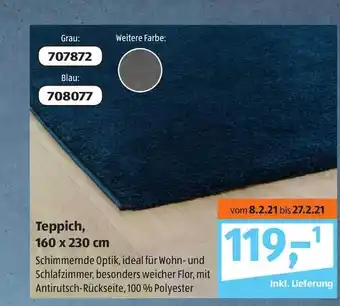 Aldi Süd Teppich 160 x 230 cm Angebot