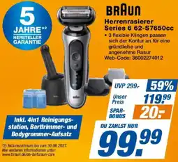 Expert BRAUN Herrenrasierer Series 6 62-S7650cc Angebot