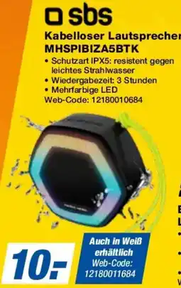 Expert sbs Kabelloser Lautsprecher MHSPIBIZA5BTK Angebot