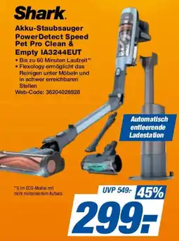 Expert Shark Akku-Staubsauger Power Detect Speed Pet Pro Clean & Empty IA3244EUT Angebot