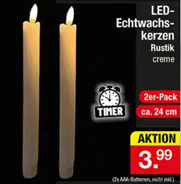 Zimmermann LED-Echtwachs-kerzen Rustik creme Angebot