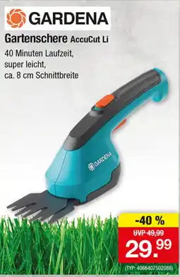 Zimmermann GARDENA Gartenschere AccuCut Li Angebot