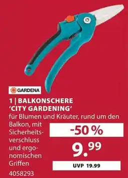 Dehner GARDENA BALKONSCHERE 'CITY GARDENING' Angebot