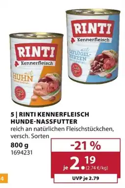 Dehner RINTI KENNERFLEISCH HUNDE-NASSFUTTER Angebot