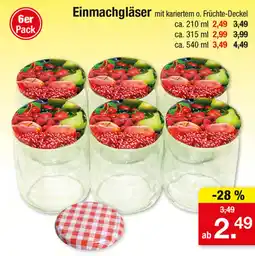 Zimmermann Einmachgläser mit kariertem o. Früchte-Deckel Angebot