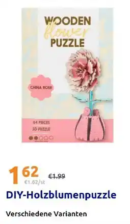 Action DIY-Holzblumenpuzzle Angebot