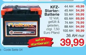 Jawoll Voltecc KFZ-Starterbatterie Angebot