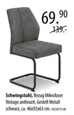 Franz Knuffmann Schwingstuhl, Bezug Mikrofaser Vintage anthrazit, Gestell Metall schwarz Angebot
