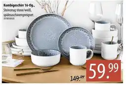 Franz Knuffmann Kombigeschirr 16-tlg., Steinzeug stone/weiß Angebot