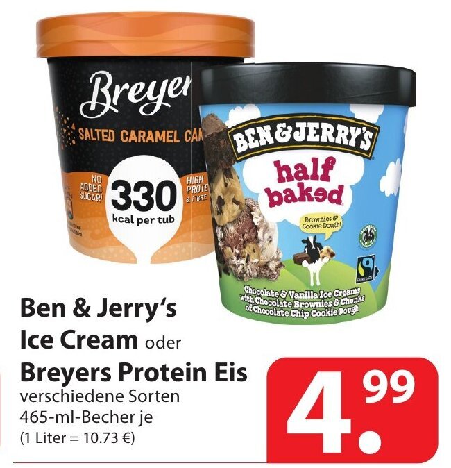 Ben&Jerry's o. Breyers Eis 465ml Angebot bei Famila Nord Ost