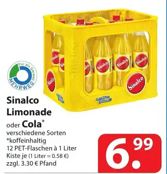 Famila Nord Ost Sinalco Limonade o. Cola 12*1L Angebot