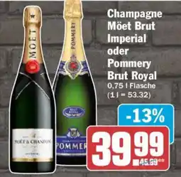 AEZ Champagne Moët Brut Imperial oder Pommery Brut Royal Angebot