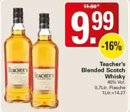 WEZ Teacher's Blended Scotch Whisky Angebot