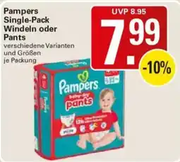 WEZ Pampers Windeln oder Pants Angebot