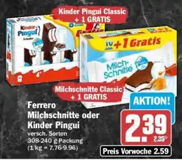 AEZ Ferrero Milchschneite oder Kinder Pingu Angebot