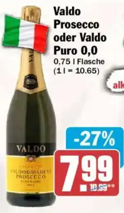 AEZ Valdo Prosecco oder Valdo Puro 0,0 Angebot