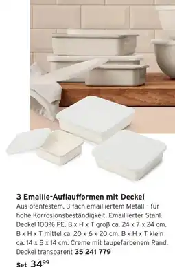 Tchibo 3 Emaille-Auflaufformen mit Deckel Angebot