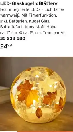 Tchibo LED-Glaskugel Blätter Angebot
