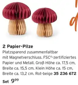 Tchibo 2 Papier-Pilze Angebot