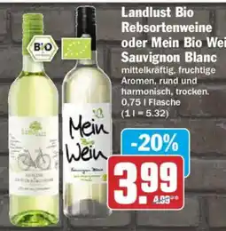 AEZ Landlust Bio Rebsortenweine oder Mein Bio Wein Sauvignon Blanc Angebot