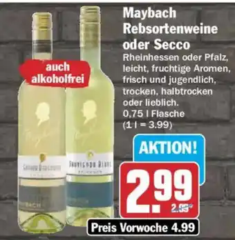 AEZ Maybach Rebsortenweine oder Secco Angebot