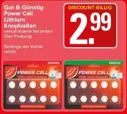 WEZ Power Cell Lithium Knopfzellen Angebot