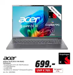 MediaMarkt Acer Aspire 16 AI Angebot