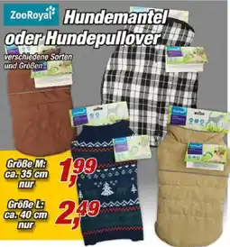Posten Börse ZooRoyal Hundemantel oder Hundepullover Angebot
