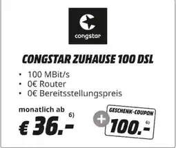 MediaMarkt CONGSTAR ZUHAUSE 100 DSL Angebot