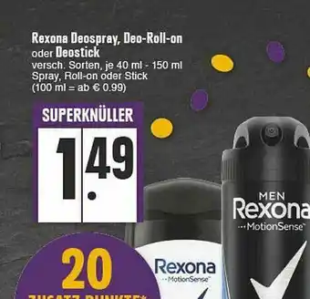 E-Center Rexona Deospray, Deo-roll-on Oder Deostick Angebot