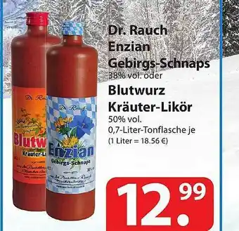 Famila Nord Ost Dr. Rauch Enzian Gebirgs-schnaps Oder Blutwurz Kräuter-likör Angebot