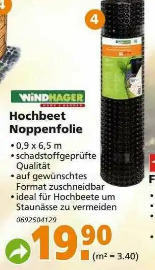 Globus Baumarkt Windhager Hochbeet Noppenfolie Angebot