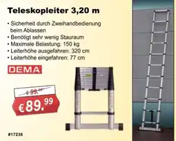 Stabilo Fachmarkt Teleskopleiter 3,20 m DEMA Angebot