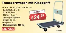 Stabilo Fachmarkt Transportwagen mit Klappgriff DEMA Angebot