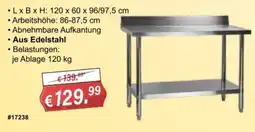 Stabilo Fachmarkt Arbeitsplatte Edelstahl Angebot