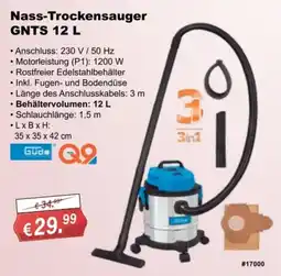 Stabilo Fachmarkt Nass-Trockensauger GNTS 12 L Güde Q9 Angebot