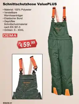 Stabilo Fachmarkt Schnittschutzhose ValuePLUS DEMA Angebot