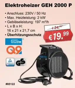 Stabilo Fachmarkt Elektroheizer GEH 2000 P Güde Angebot
