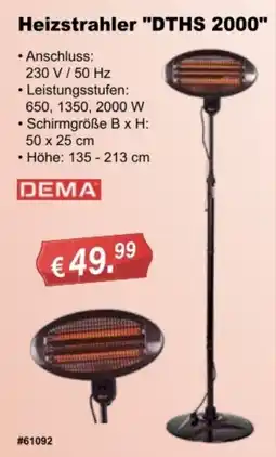 Stabilo Fachmarkt Heizstrahler "DTHS 2000" DEMA Angebot